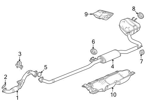 2023 Honda CR-V Hybrid Exhaust Components Diagram 2