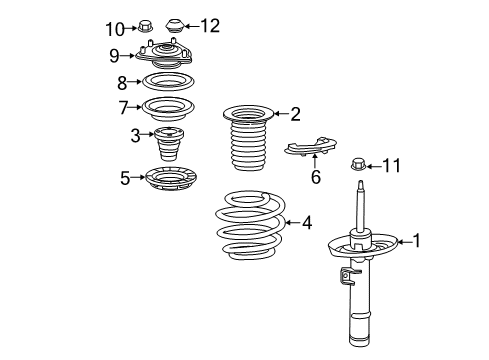 2022 Honda CR-V Hybrid Struts & Components - Front Diagram