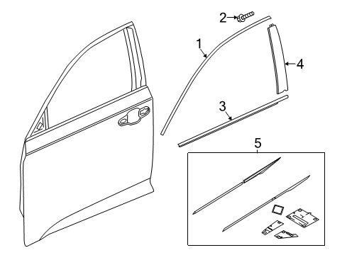 2022 Honda Accord Exterior Trim - Front Door Diagram