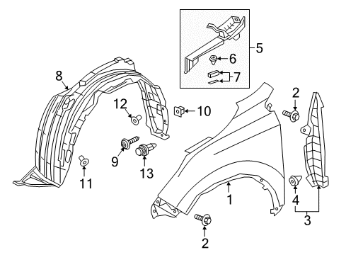 2022 Honda CR-V Hybrid Fender & Components Diagram