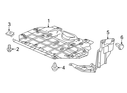 2022 Honda HR-V Splash Shields Diagram