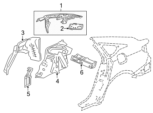 2022 Honda Accord Inner Structure - Quarter Panel Diagram