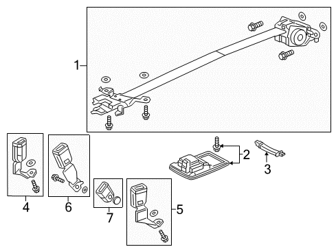 2024 Honda Odyssey Second Row Seat Belts Diagram