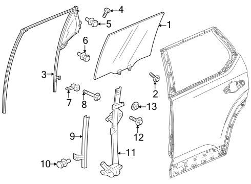 2024 Honda Pilot REGULATOR, L- RR Diagram for 72750-T90-A01