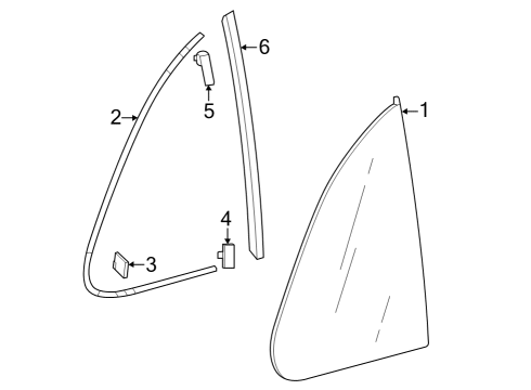 2023 Honda HR-V Glass & Hardware - Quarter Panel Diagram