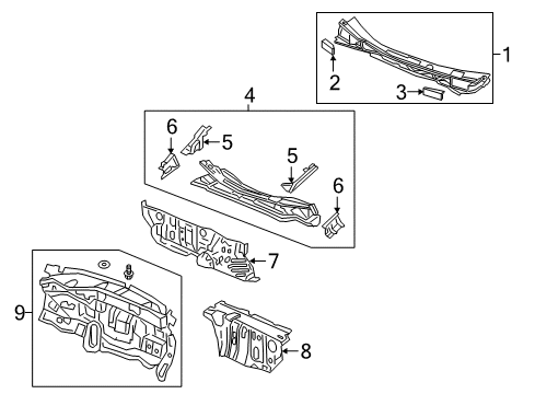 2023 Honda Odyssey Cowl Diagram