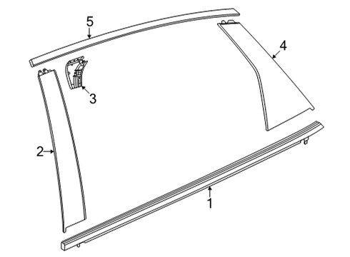 2023 Honda Civic MLDG, RR- L DOOR Diagram for 72950-T20-A01