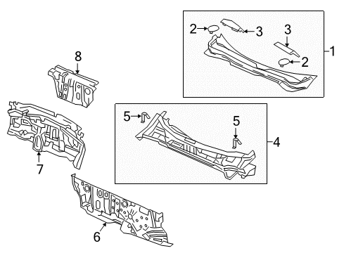 2022 Honda Pilot Cowl Diagram