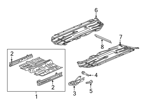 2022 Honda Insight Floor & Rails Diagram