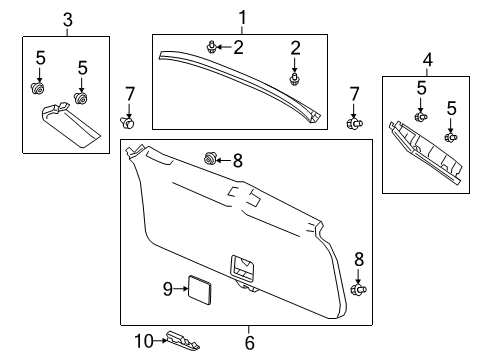 2023 Honda Passport Interior Trim - Lift Gate Diagram