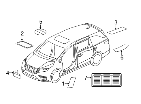 2023 Honda Odyssey Information Labels Diagram