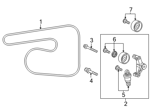 2022 Honda Accord Belts & Pulleys Diagram 2