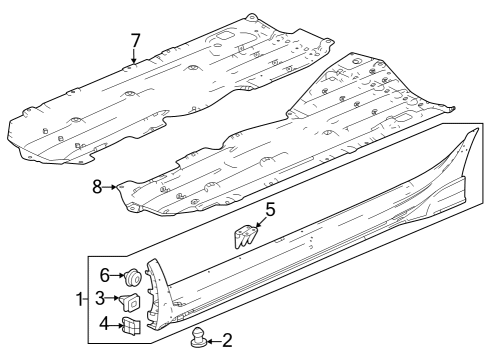 2023 Honda Civic Exterior Trim - Pillars Diagram 3