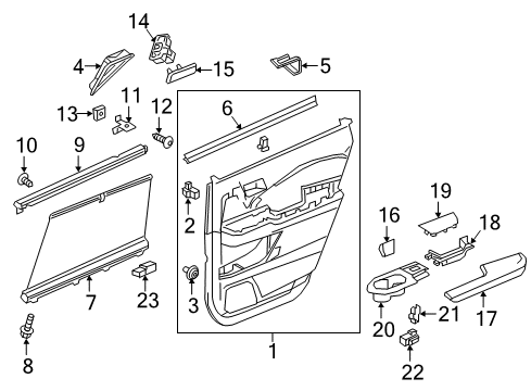 2022 Honda Pilot Interior Trim - Rear Door Diagram