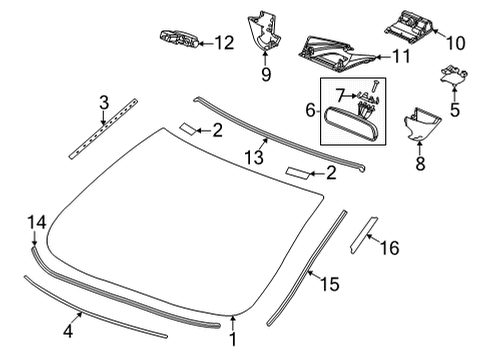 2022 Honda Civic MIRROR, REARVIEW Diagram for 76400-T20-A01