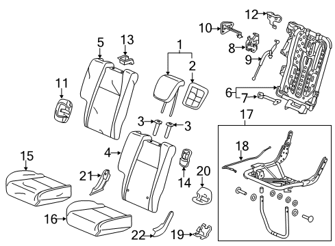 2022 Honda HR-V Rear Seat Components Diagram 2