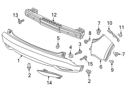 2022 Honda HR-V Bumper & Components - Rear Diagram