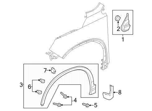 2023 Honda Pilot Exterior Trim - Fender Diagram