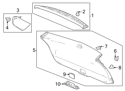 2023 Honda HR-V Interior Trim - Lift Gate Diagram