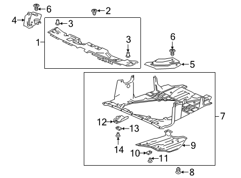 2022 Honda Accord Splash Shields Diagram