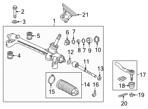 2022 Honda HR-V Steering Column & Wheel, Steering Gear & Linkage Diagram 2