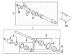 Diagram for 2023 Honda Pilot Axle Shaft - 44305-T90-A01