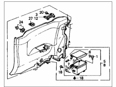 1989 Honda Accord Door Trim Panel - 83730-SG7-A11ZA