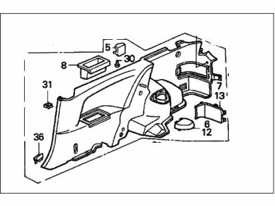 1988 Honda Civic Door Trim Panel - 83730-SH0-C10ZA