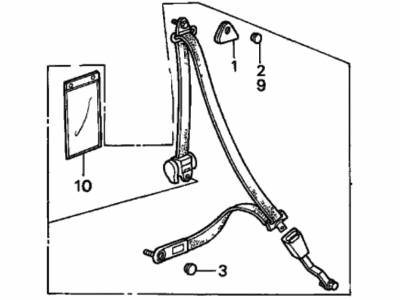 1986 Honda Accord Seat Belt - 814A0-SE5-A03ZD