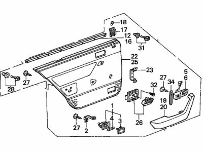 1986 Honda Accord Door Trim Panel - 83750-SE5-A01ZA