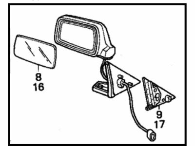 1988 Honda Accord Car Mirror - 76200-SE5-A12