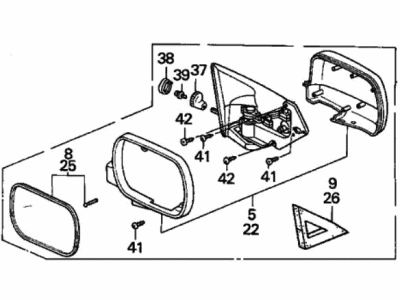 Honda 76250-SV2-A01 Mirror Assembly, Driver Side Door