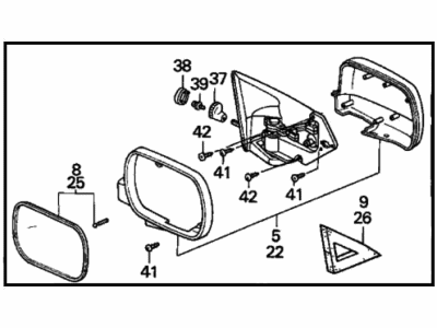 Honda 76200-SV2-A01 Mirror Assembly, Passenger Side Door