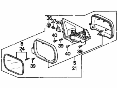 Honda 76251-SV1-A11ZD Housing, Driver Side (Heather Mist Metallic)