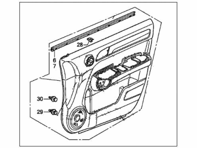 Honda 83551-SWA-A01ZF Lining, L. FR. Door (Lower) (Typef) (Ivory)