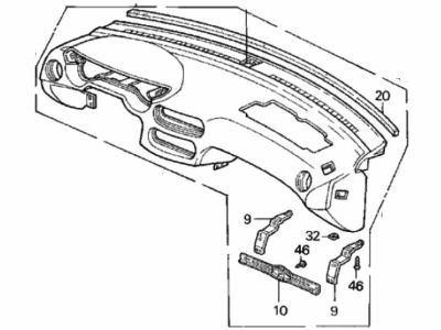 1997 Honda Del Sol Instrument Panel - 77100-SR2-A81ZA