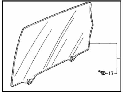 Honda 73450-SX0-Y01 Glass Assy., L. RR. Door (Green) (Asahi)