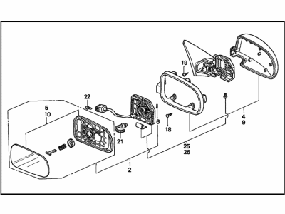 1992 Honda Accord Car Mirror - 76200-SM1-C26ZE