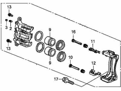 Honda 45018-TLA-A50 Front Caliper Sub Assembly