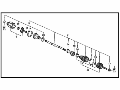 1996 Honda Prelude Axle Shaft - 44011-SS0-030