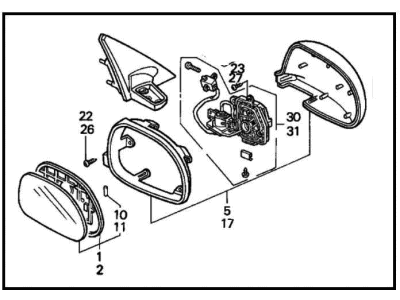 1995 Honda Civic Car Mirror - 76250-SR0-A26ZG