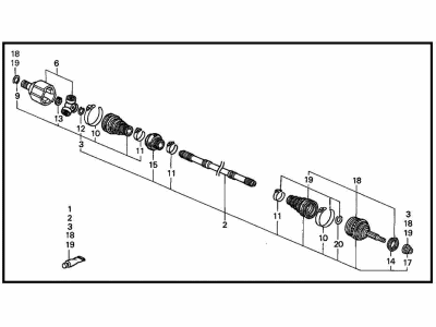 1993 Honda Civic Axle Shaft - 44011-SR1-901