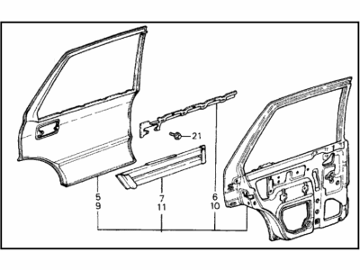 1985 Honda Civic Door Panel - 76150-SF7-661ZZ