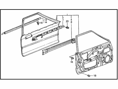 1985 Honda Civic Door Panel - 75110-SF7-661ZZ