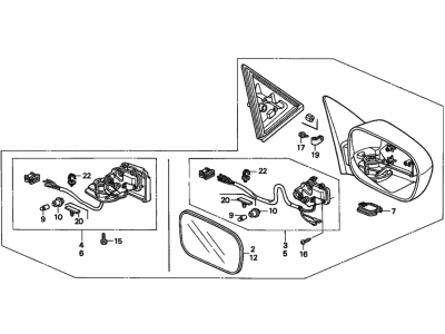 Honda 76250-S84-K21ZK Mirror Assembly, Driver Side Door (Deep Velvet Blue Pearl) (R.C.)