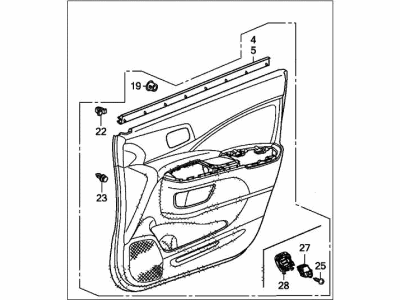 Honda CR-V Door Trim Panel - 83552-T0J-A41ZF