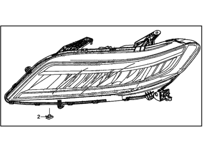 Honda 33100-T3L-A51 Headlight Assembly, Passenger Side