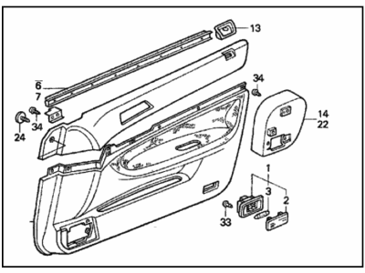 1997 Honda Accord Door Trim Panel - 83501-SV4-A43ZB