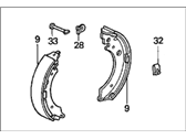 Honda Del Sol Brake Shoe Set - 43053-SR3-A00 Shoe Set, Rear Brake