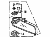 Honda CRX Car Mirror - 76400-SH2-004ZA Mirror Assembly, Rearview (Off Black/Moist Blue)